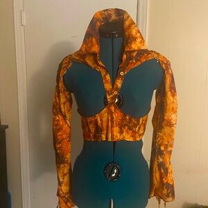 Corset with sleeves and collar